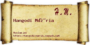 Hangodi Mária névjegykártya